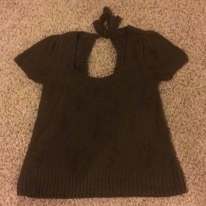 Anthropologie Moth Brown Leaf Sweater Top M